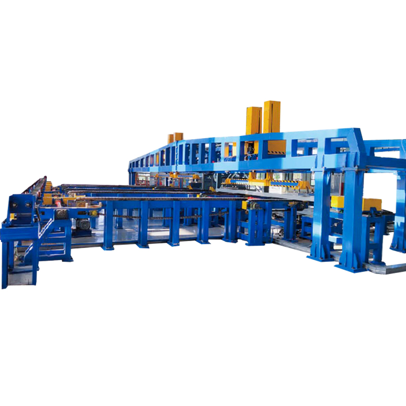 Machine voor het stapelen en omsnoeren van buizen